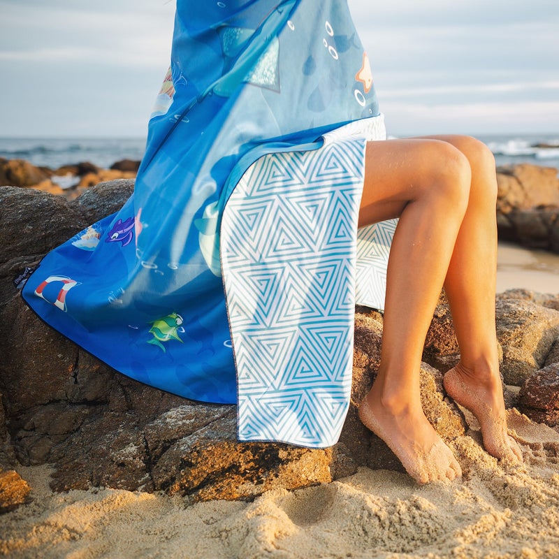 Elite Trend Microfiber Beach Towel for Adults with Bag - Extra Large 78x35 inch Lightweight Sand Free Quick Dry Towel for Travel, Swimming, Yoga, Camping (Sea Animal) - Image 3